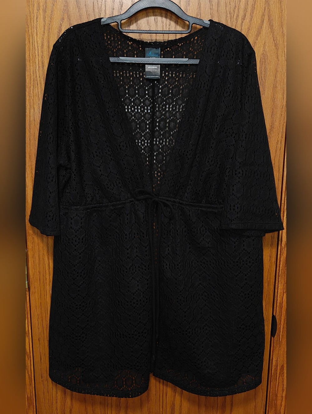 Catalina Black Crochet Swim Coverup